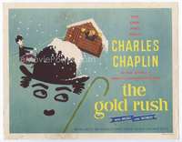 m077 GOLD RUSH movie title lobby card R59 Charlie Chaplin comedy classic!
