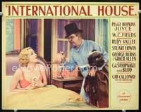 m005 INTERNATIONAL HOUSE movie lobby card '33 W.C. Fields close up!
