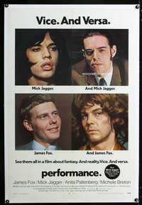 n040 PERFORMANCE one-sheet movie poster '70 Nicolas Roeg, Mick Jagger