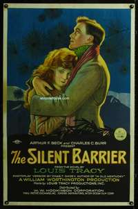 n055 SILENT BARRIER one-sheet movie poster '20 cool romantic stone litho!