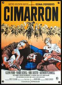 p018 CIMARRON Danish movie poster '60 Anthony Mann, Wenzel art!