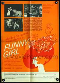 p055 FUNNY GIRL East German 16x23 movie poster '69 Barbra Streisand