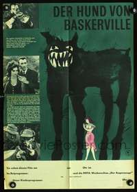 p057 HOUND OF THE BASKERVILLES East German 16x23 movie poster '64