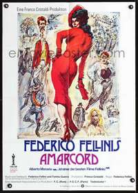 p338 AMARCORD German movie poster '74 Federico Fellini, different art!