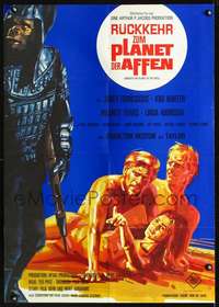 p352 BENEATH THE PLANET OF THE APES German movie poster '70Braun art!
