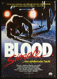 p359 BLOOD SIMPLE German movie poster '85 Coen Brothers, different!