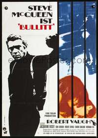 p370 BULLITT German movie poster '69 Steve McQueen by W. Scharl!