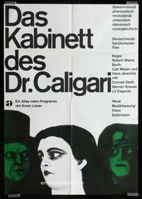 p374 CABINET OF DR CALIGARI German movie poster R60s cool Blase art!