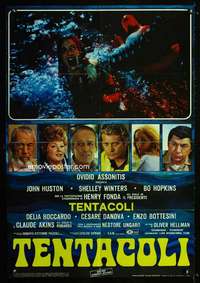 p007 TENTACLES Italian large photobusta movie poster '77 octopus attacks!