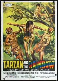 p047 TARZAN & THE RAINBOW Lebanese movie poster '60s cool Jano art!
