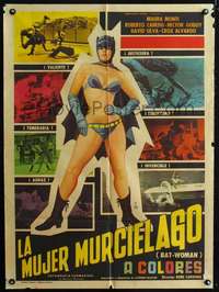 p183 BATWOMAN Mexican movie poster '67 super sexy superhero!