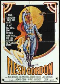p048 FLESH GORDON South American movie poster '74 sexy sci-fi spoof!