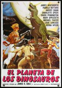 p050 PLANET OF THE DINOSAURS South American movie poster '78 Hoff art