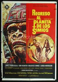 p108 BENEATH THE PLANET OF THE APES Spanish movie poster '70 Mac art!