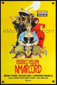 p025 AMARCORD Turkish movie poster '74 Federico Fellini, different!