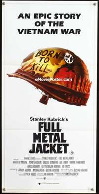 s369 FULL METAL JACKET Australian daybill movie poster '87 Stanley Kubrick