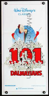 s197 ONE HUNDRED & ONE DALMATIANS Australian daybill movie poster R88 Disney