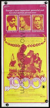 s600 1900 Australian daybill movie poster '77 Bernardo Bertolucci, De Niro