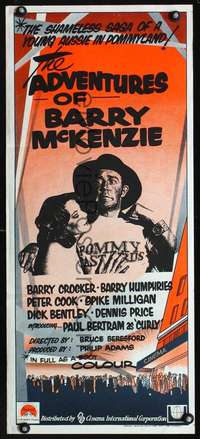 s590 ADVENTURES OF BARRY MCKENZIE Australian daybill movie poster '72