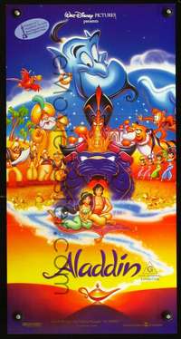 s584 ALADDIN cast style Australian daybill movie poster '93 Disney classic!