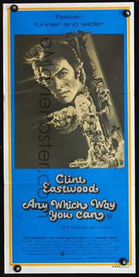 s565 ANY WHICH WAY YOU CAN Australian daybill movie poster '80 Eastwood