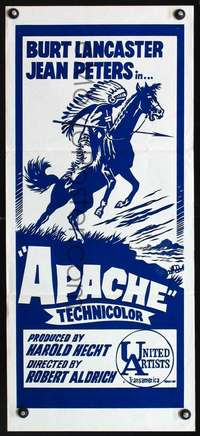 s564 APACHE Australian daybill movie poster R60s cool Native American art!