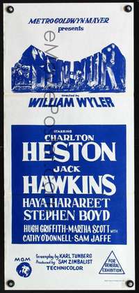 s548 BEN-HUR Australian daybill movie poster R70s Charlton Heston, Wyler