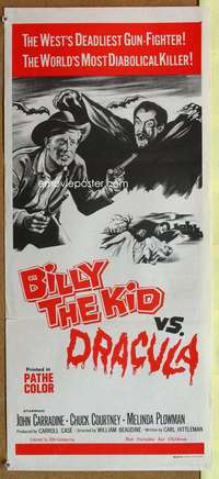 s542 BILLY THE KID VS. DRACULA Australian daybill movie poster '70s Carradine