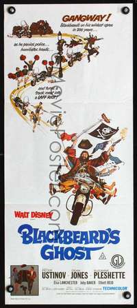 s536 BLACKBEARD'S GHOST Aust daybill R76 Walt Disney, art of wacky invisible pirate Peter Ustinov