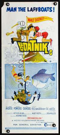 s533 BOATNIKS Australian daybill movie poster '70 Walt Disney, Phil Silvers