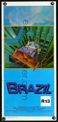 s523 BRAZIL Australian daybill movie poster '85 Terry Gilliam, cool art!