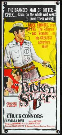 s516 BROKEN SABER Australian daybill movie poster '66 Chuck Connors