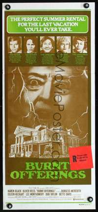 s507 BURNT OFFERINGS Australian daybill movie poster '76 Bette Davis