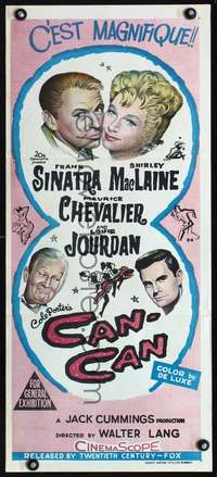 s501 CAN-CAN Australian daybill movie poster '60 Frank Sinatra, MacLaine