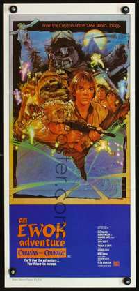 s494 CARAVAN OF COURAGE Australian daybill movie poster '84 Ewok Adventure!