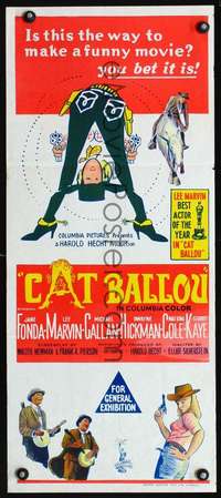 s491 CAT BALLOU Australian daybill movie poster '65 Jane Fonda, Lee Marvin