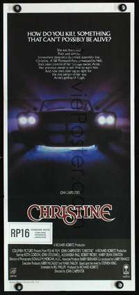 s480 CHRISTINE Australian daybill movie poster '83Stephen King,Carpenter