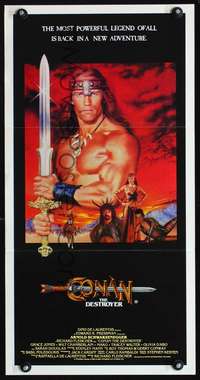 s465 CONAN THE DESTROYER Australian daybill movie poster '84 Schwarzenegger