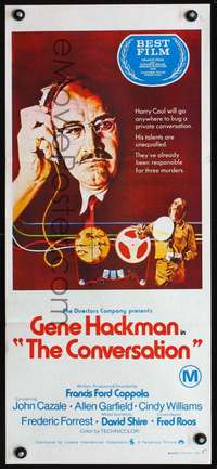 s463 CONVERSATION Australian daybill movie poster '74 Gene Hackman, Coppola
