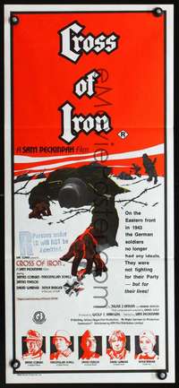s457 CROSS OF IRON Australian daybill movie poster '77 Sam Peckinpah