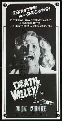 s444 DEATH VALLEY Australian daybill movie poster '82 madman on the loose!