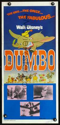 s417 DUMBO Australian daybill movie poster R76 Disney elephant classic!