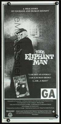 s412 ELEPHANT MAN Australian daybill movie poster '80 John Hurt, David Lynch