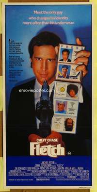 s381 FLETCH Australian daybill movie poster '85 wacky detective Chevy Chase!