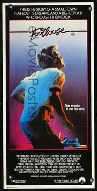 s379 FOOTLOOSE Australian daybill movie poster '84 dancer Kevin Bacon!