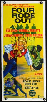 s375 FOUR RODE OUT Australian daybill movie poster '69 sexy Sue Lyon!