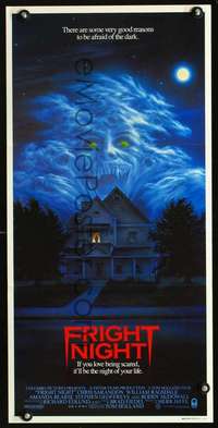s371 FRIGHT NIGHT Australian daybill movie poster '85 great horror art!