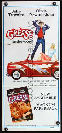 s344 GREASE book tie-in Australian daybill movie poster '78 John Travolta