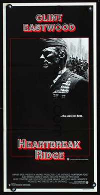s325 HEARTBREAK RIDGE Australian daybill movie poster '86 Clint Eastwood