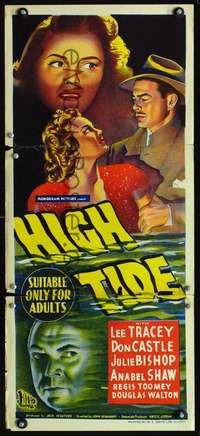 s317 HIGH TIDE Australian daybill movie poster '47 cool stone litho!